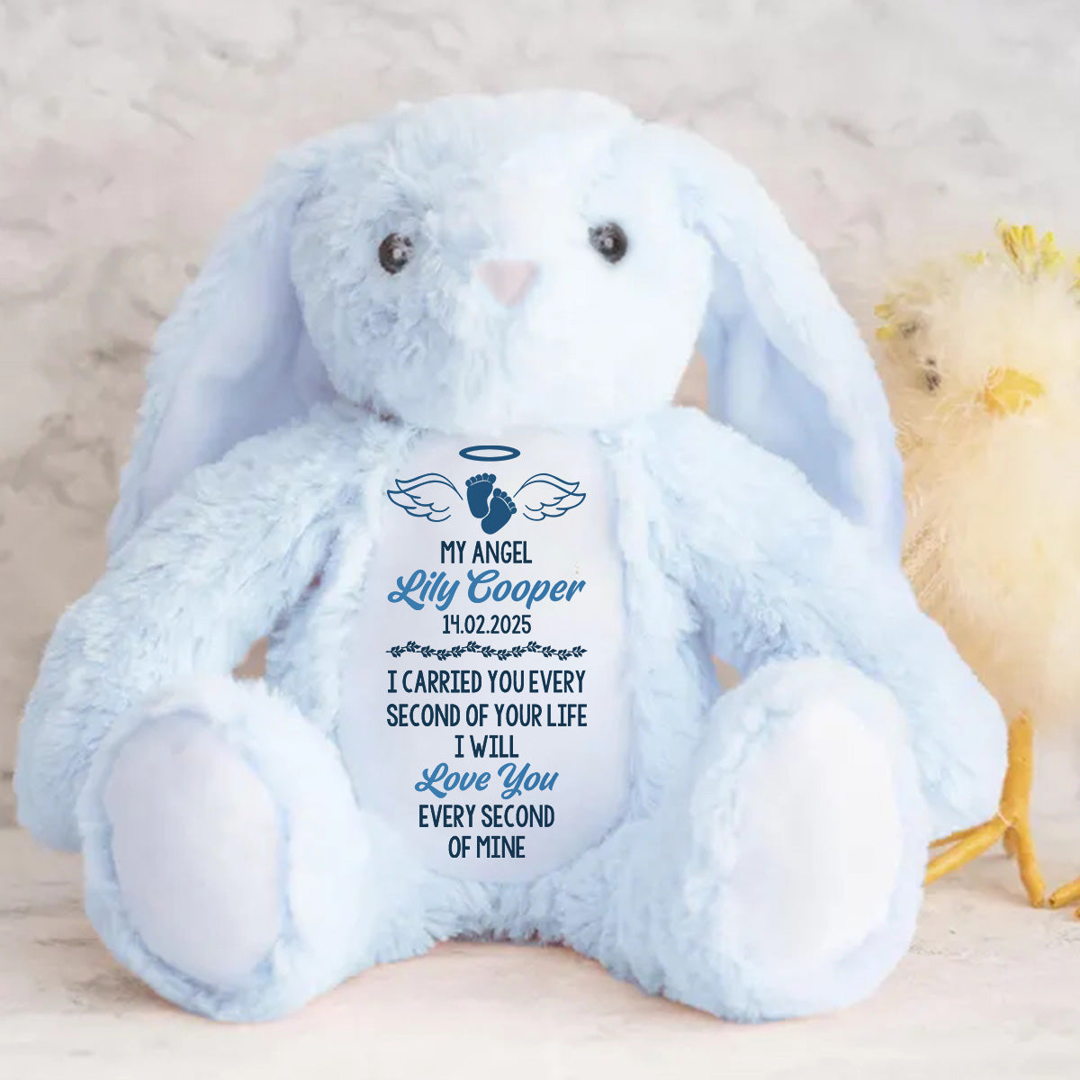 I Will Love You Every Second Of Mine - Personalized Stuffed Bunny