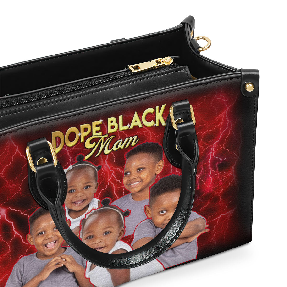 Dope Black Mom - Personalized Leather Handbag SBLHBNUN888T