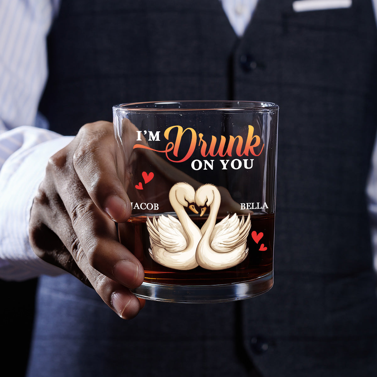 I'm Drunk On You - Personalized Round Whiskey Glass