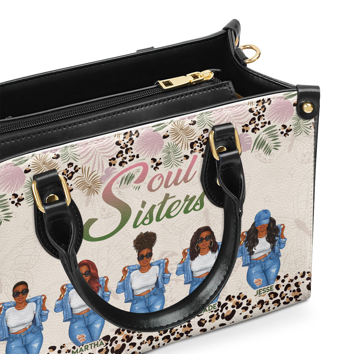 Soul Sisters - Personalized Leather Handbag SBLHBLN2847T