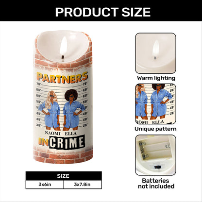 Partners In Crime - Personalized Flameless LED Candle