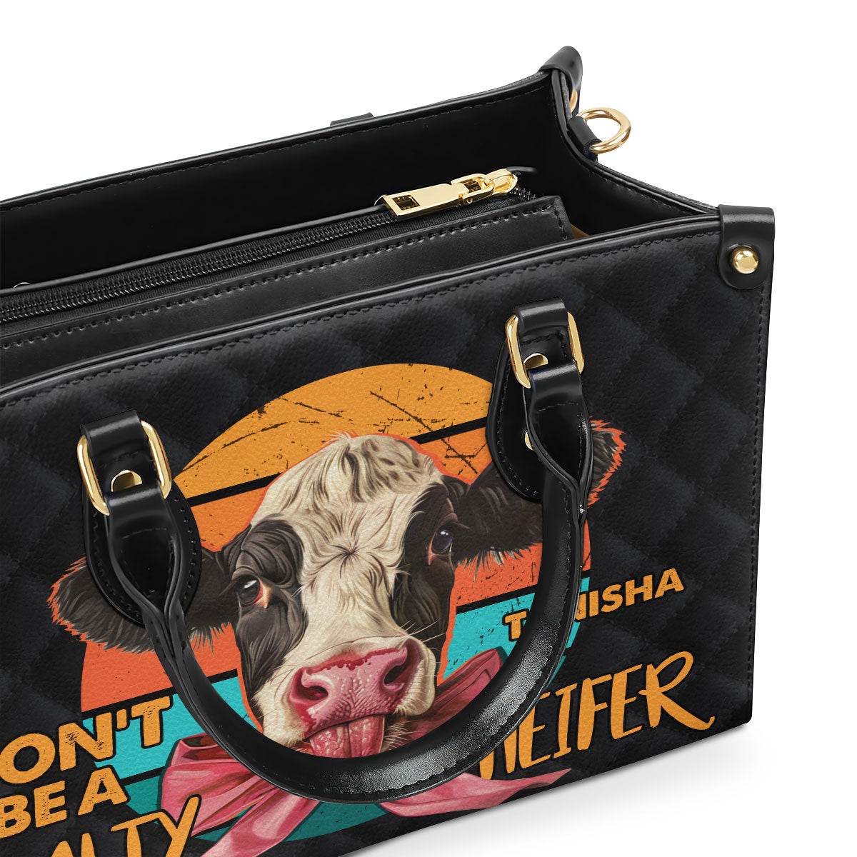 Don't Be A Salty Heifer - Personalized Leather Handbag STB199