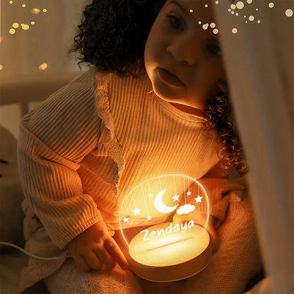 Goodnight My Baby - Personalized Round Base LED Night Light