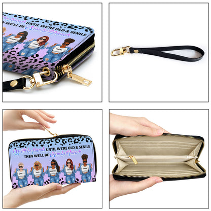 We Will Be New Best Friends - Personalized Leather Clutch Purse