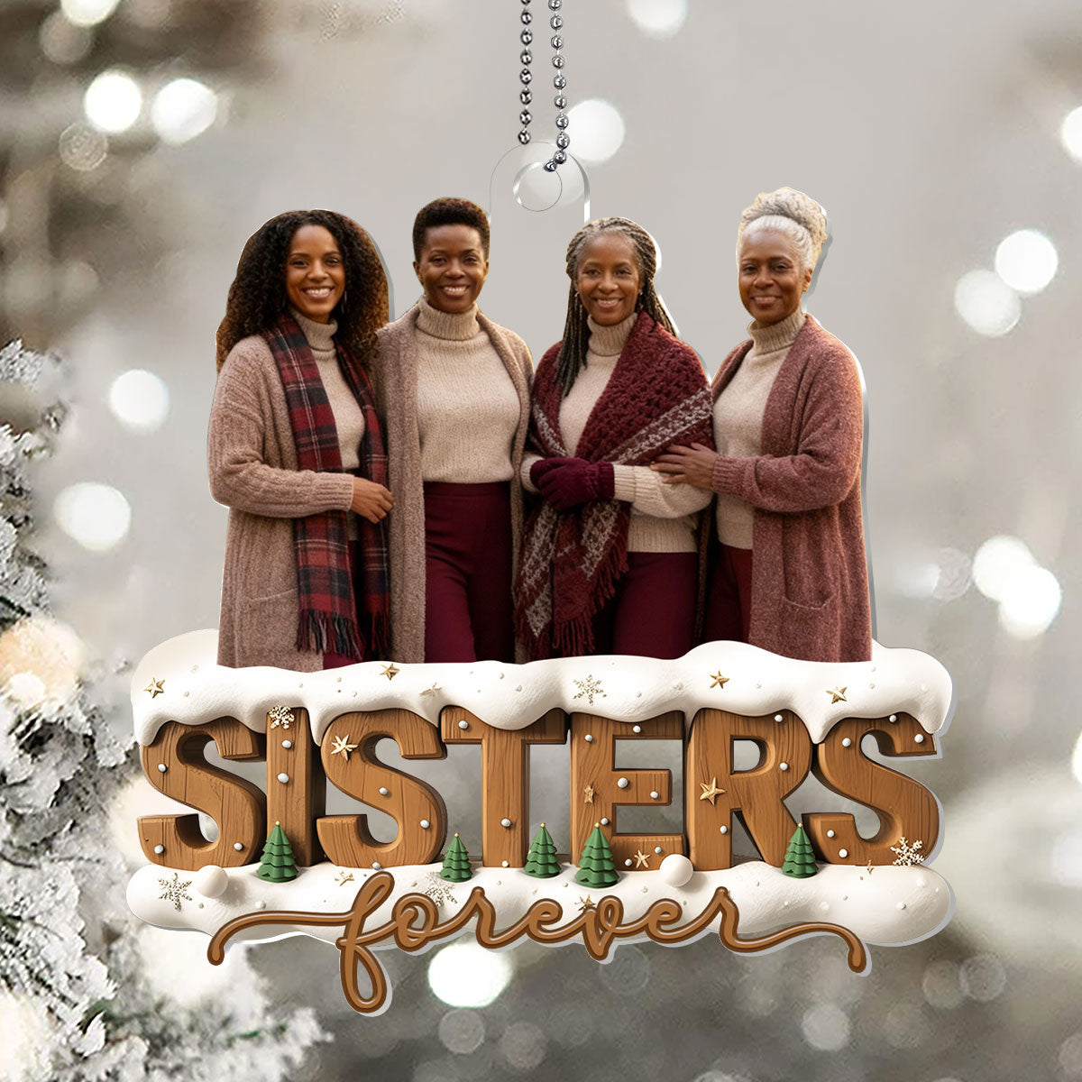 Sisters Forever - Personalized 1-Layer Acrylic Ornament