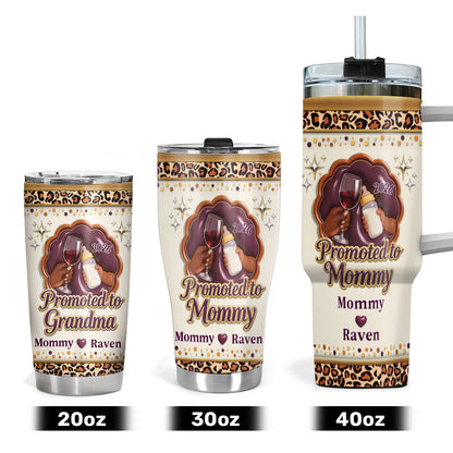 Promoted To Mommy - Personalized Stainless Steel Tumbler
