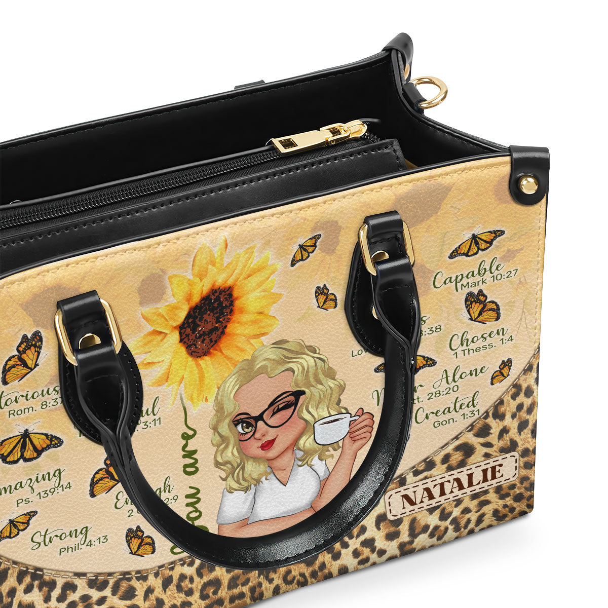 You Are Sunflower - Personalized Leather Handbag SBLHBLN1466L