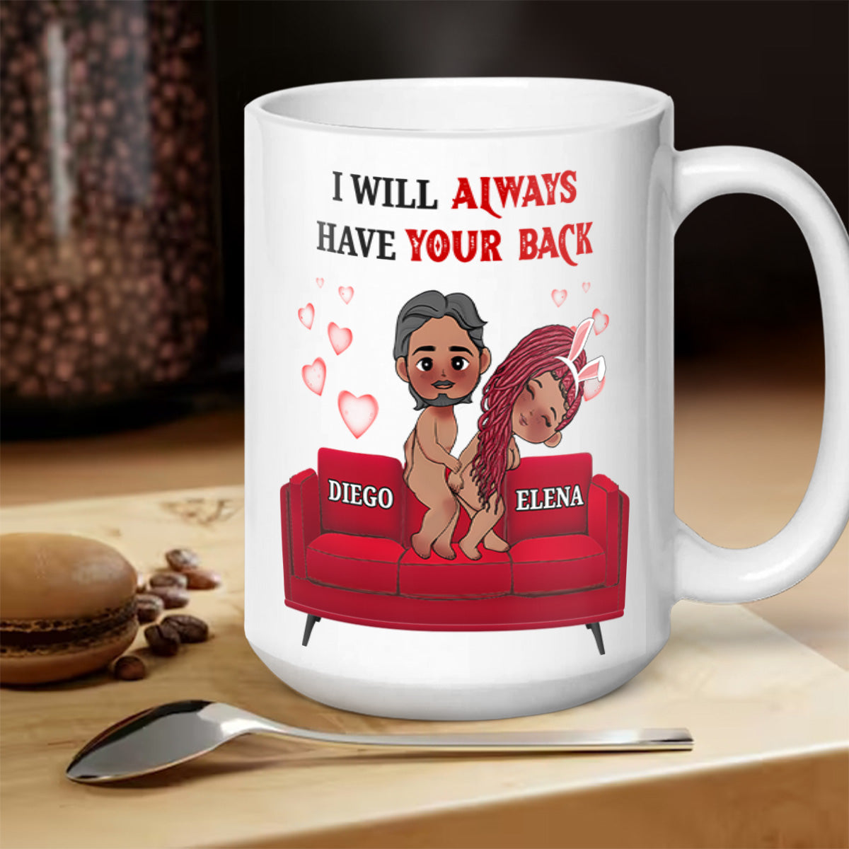 I Promise To Always Be By Your Side - Personalized White Ceramic Mug