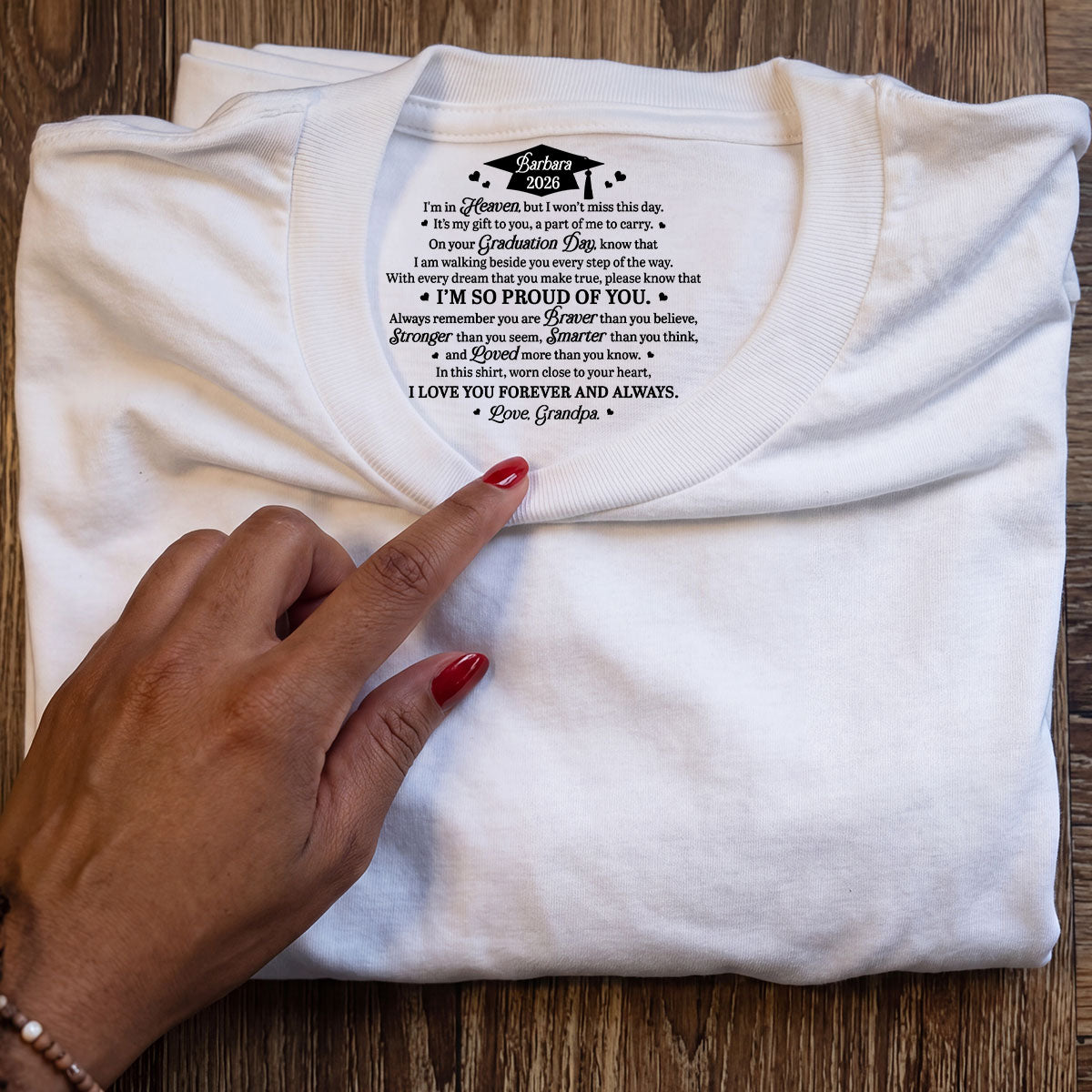I’m In Heaven But I Won't Miss This Day - Personalized Shirt With Design Inner Neck
