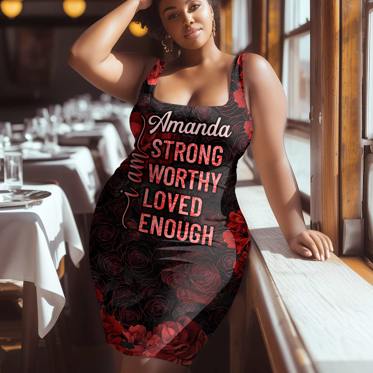 I Am - Personalized Bodycon Tank Dress
