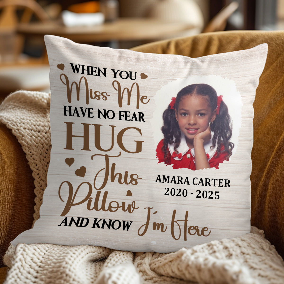 When You Miss Me Have No Fear - Personalized Crystal Velvet Pillow