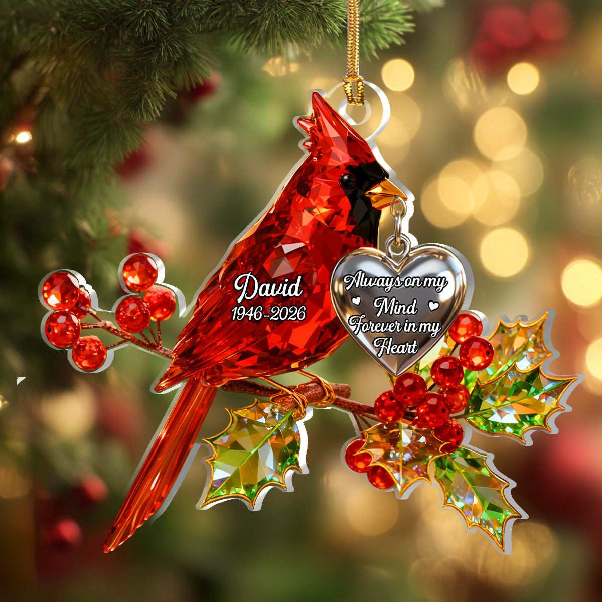 Always On My Mind Forever In My Heart - Personalized 1-Layer Acrylic Ornament