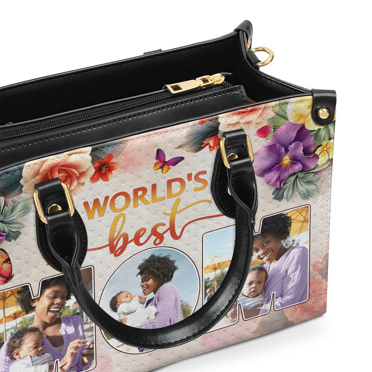 World's Best Mom - Personalized Leather Handbag MB78