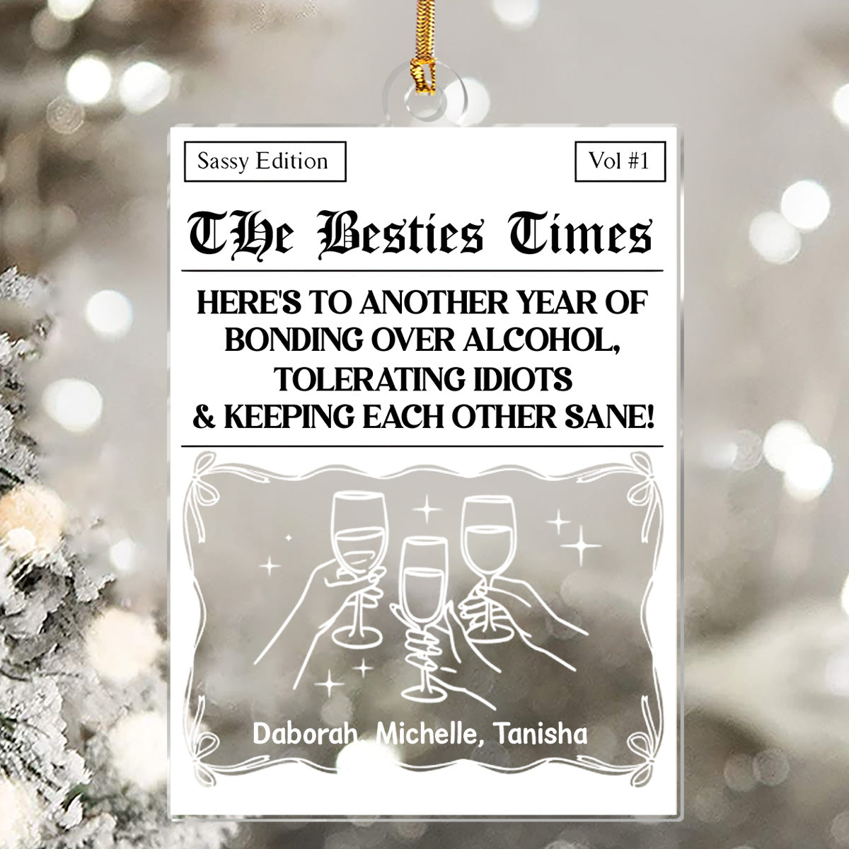 Here's To Another Year Of Us - Personalized 1-Layer Acrylic Ornament