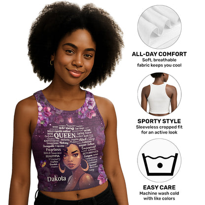 Black Queen - Personalized Crop Tank Top