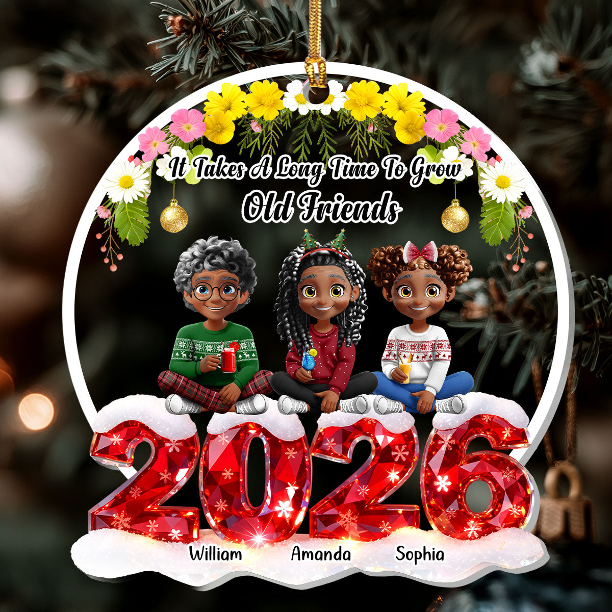 It Takes A Long Time To Grow Old Friends - Personalized 1-Layer Acrylic Ornament