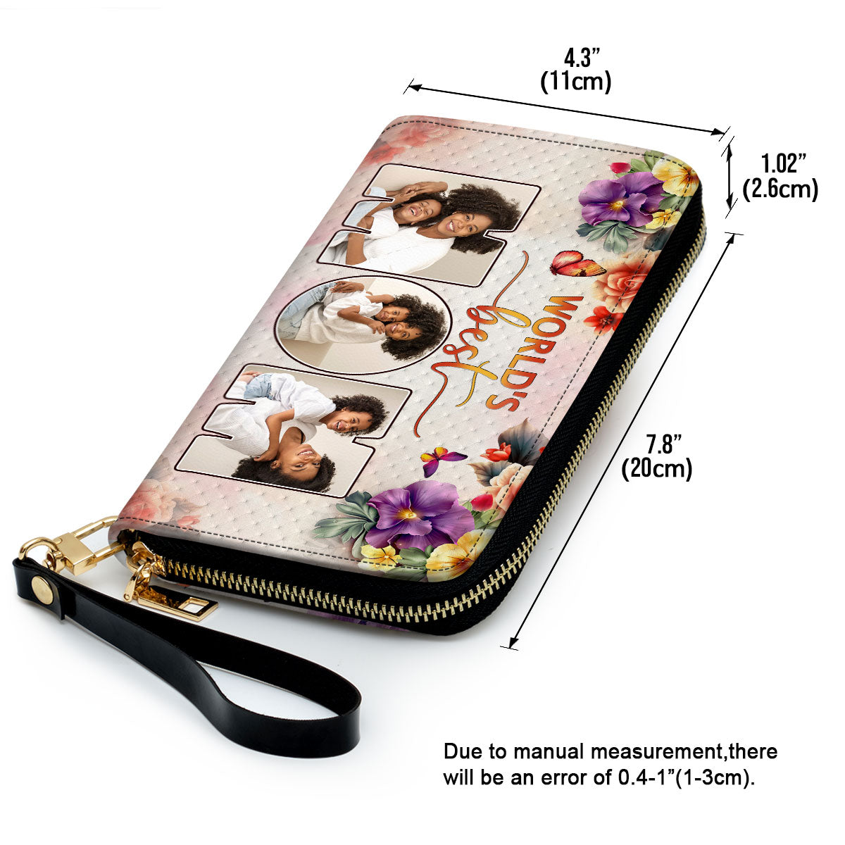 World's Best Mom - Personalized Leather Clutch Purse SBCPLM2251T