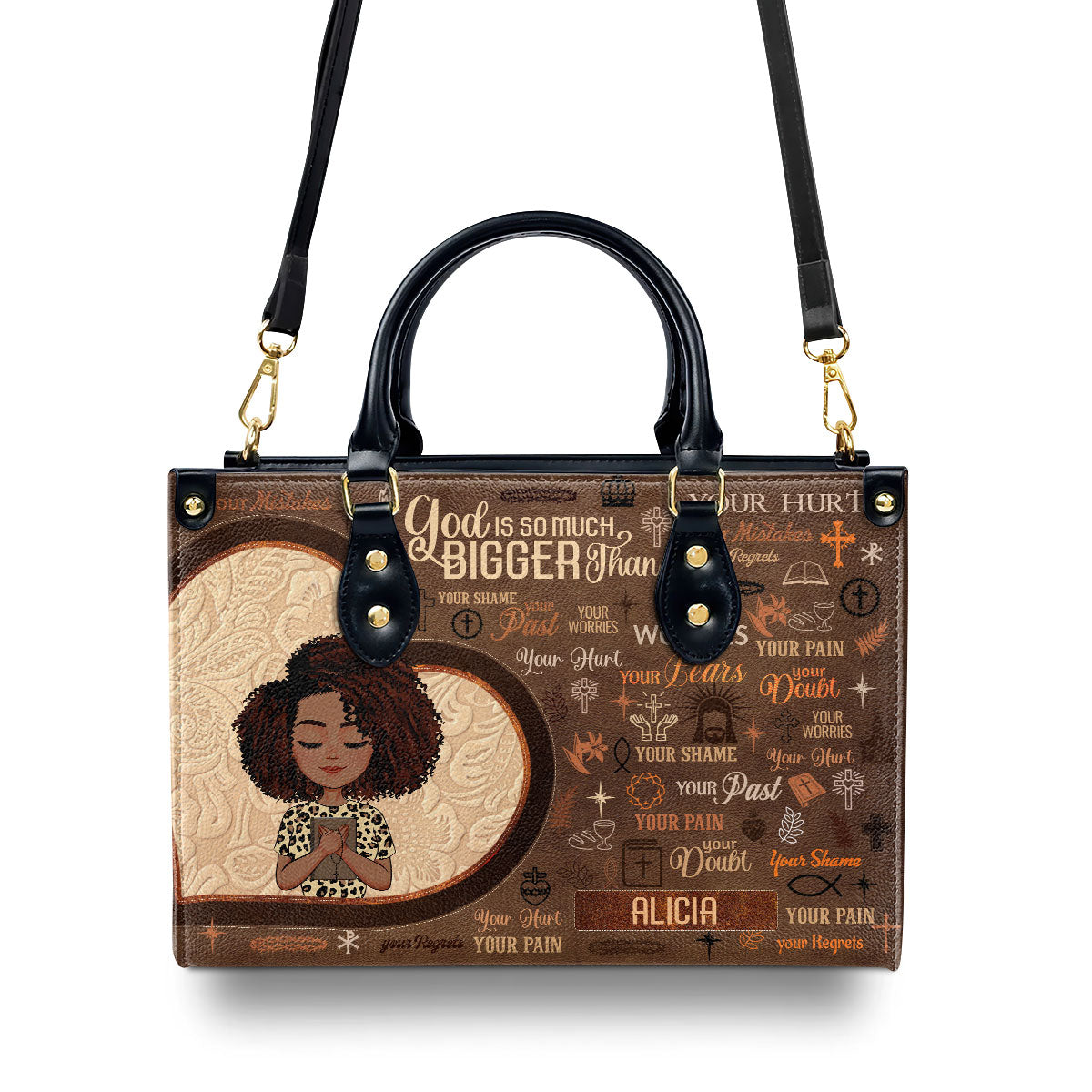 God Is So Much Bigger Than - Personalized Leather Handbag SBLHBLM2311T