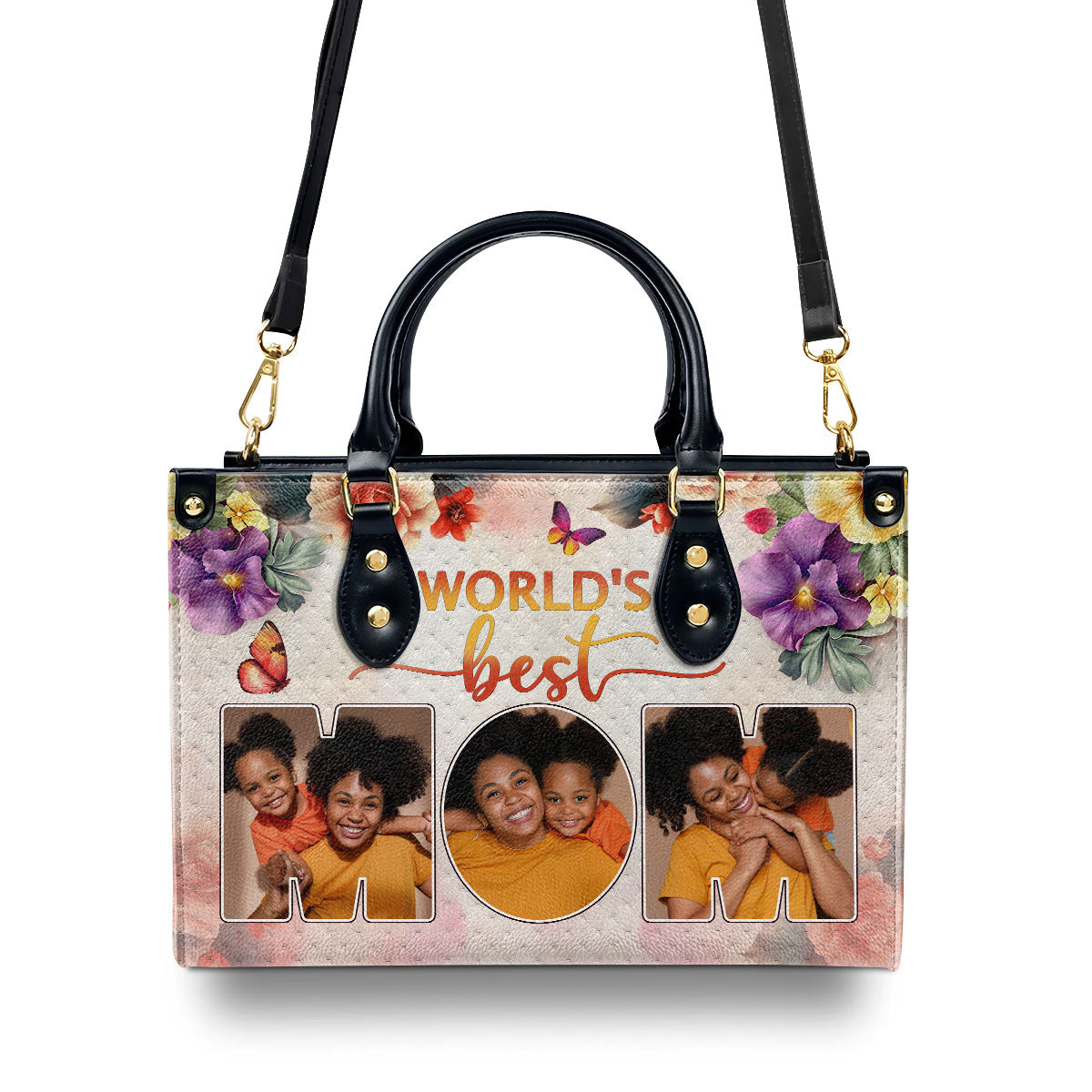 World's Best Mom - Personalized Leather Handbag MB78