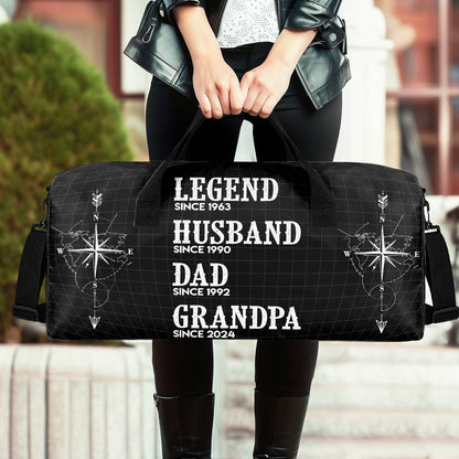 Legend Husband Dad Grandpa - Personalized Minimalist Duffle Bag SBMDBN52