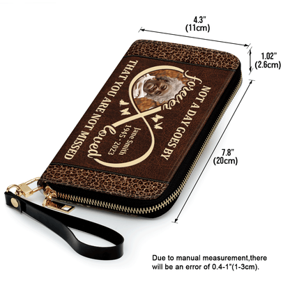 I Will Carry You With Me Until I See You Again - Personalized Leather Clutch Purse