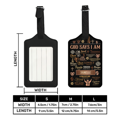 God Says I Am - Personalized Luggage Tag