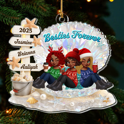Besties And Sisters Forever - Personalized 1-Layer Acrylic Ornament