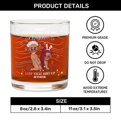 Thanks For All - Personalized Round Whiskey Glass