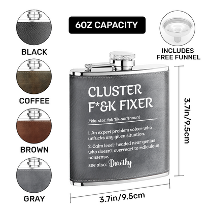 Cluster Fixer - Personalized Leather Flask