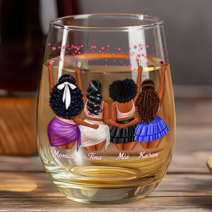 Hangovers Are Temporary Drunk Stories Are Forever - Personalized Stemless Wine Glass