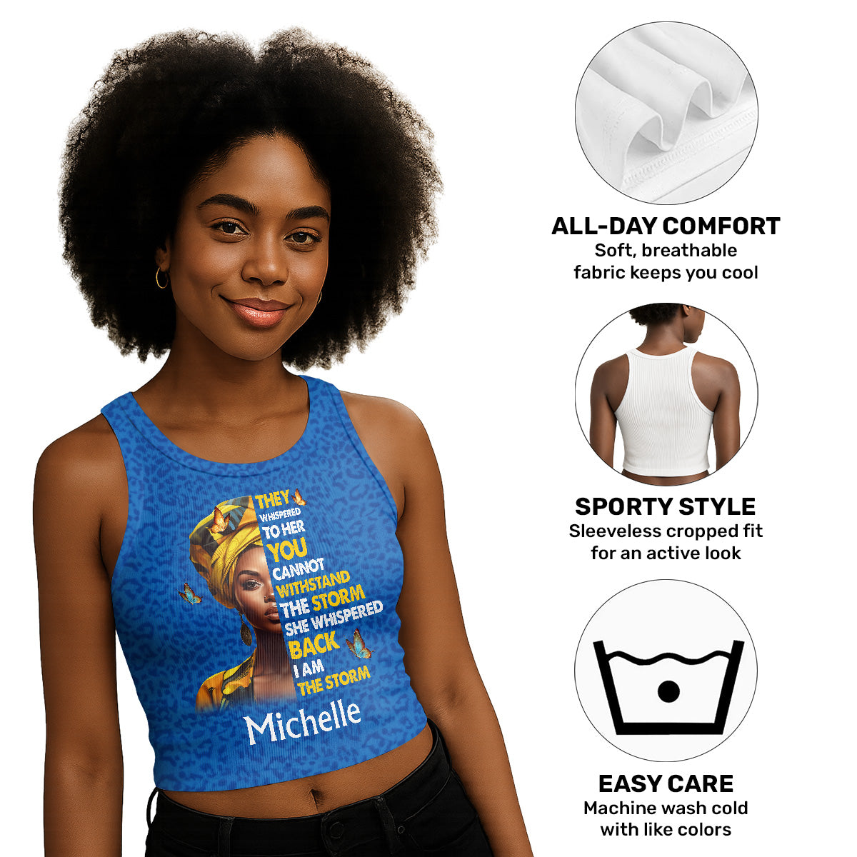 I Am The Storm - Personalized Crop Tank Top