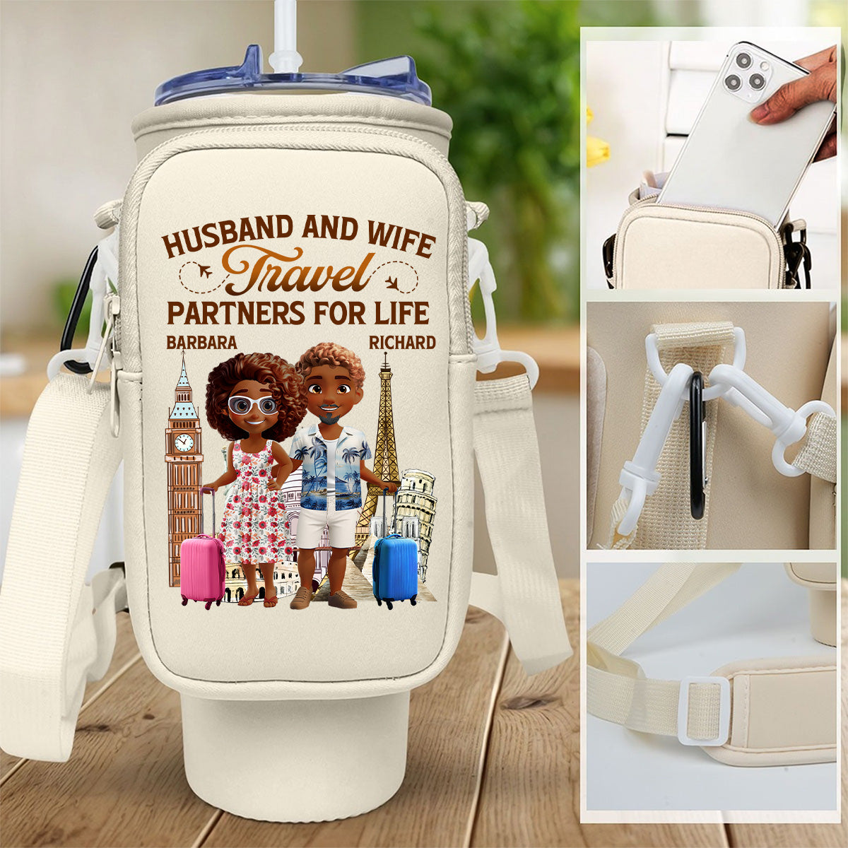Travel Partners For Life - Personalized Tumbler Holder Bag