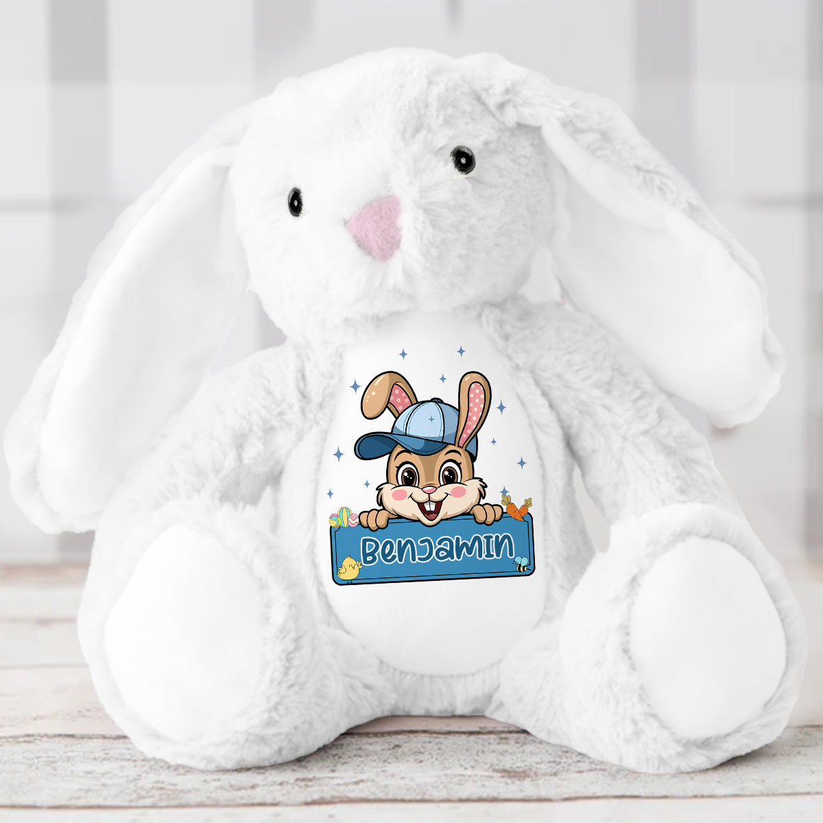 Happy Easter - Personalized Stuffed Bunny