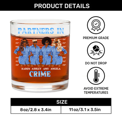 Partners In Crime - Personalized Round Whiskey Glass