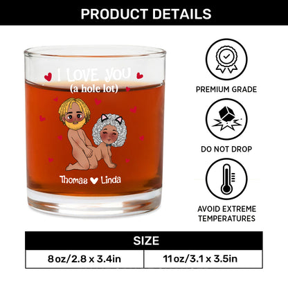 I Love You - Personalized Round Whiskey Glass