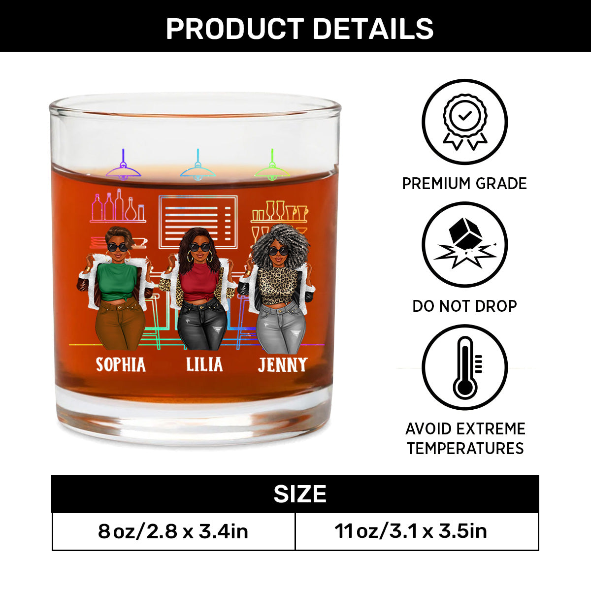 Apparently We're Trouble When We Are Together - Personalized Round Whiskey Glass