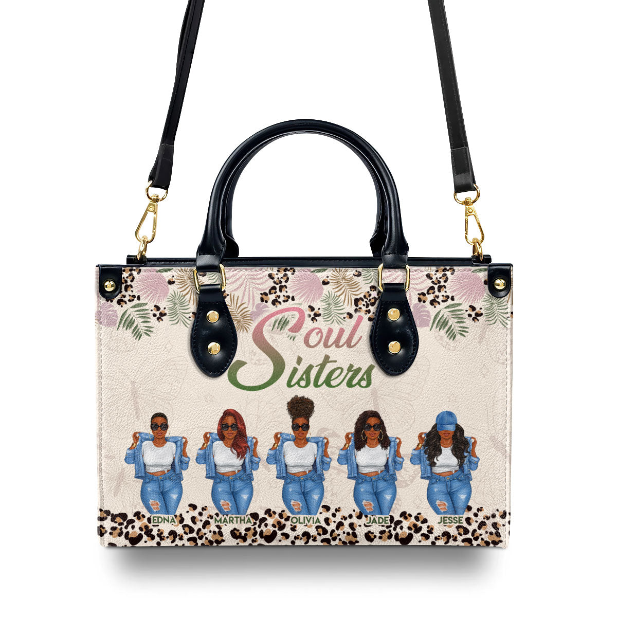 Soul Sisters - Personalized Leather Handbag SBLHBLN2847T