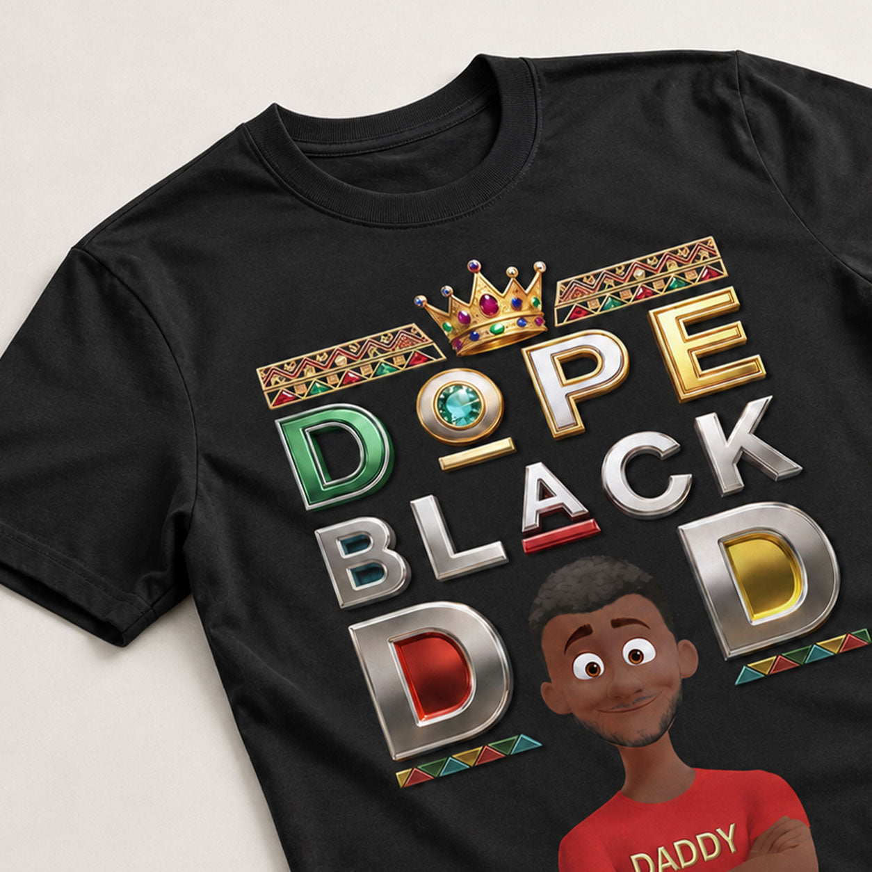 Dope Black Dad - Personalized All-Over-Print T-Shirt