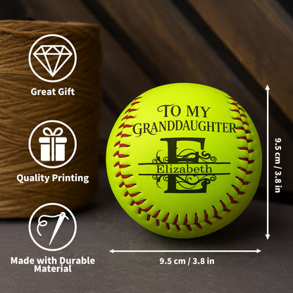 To My Granddaughter Never Forget How Much I Love You - Personalized Softball