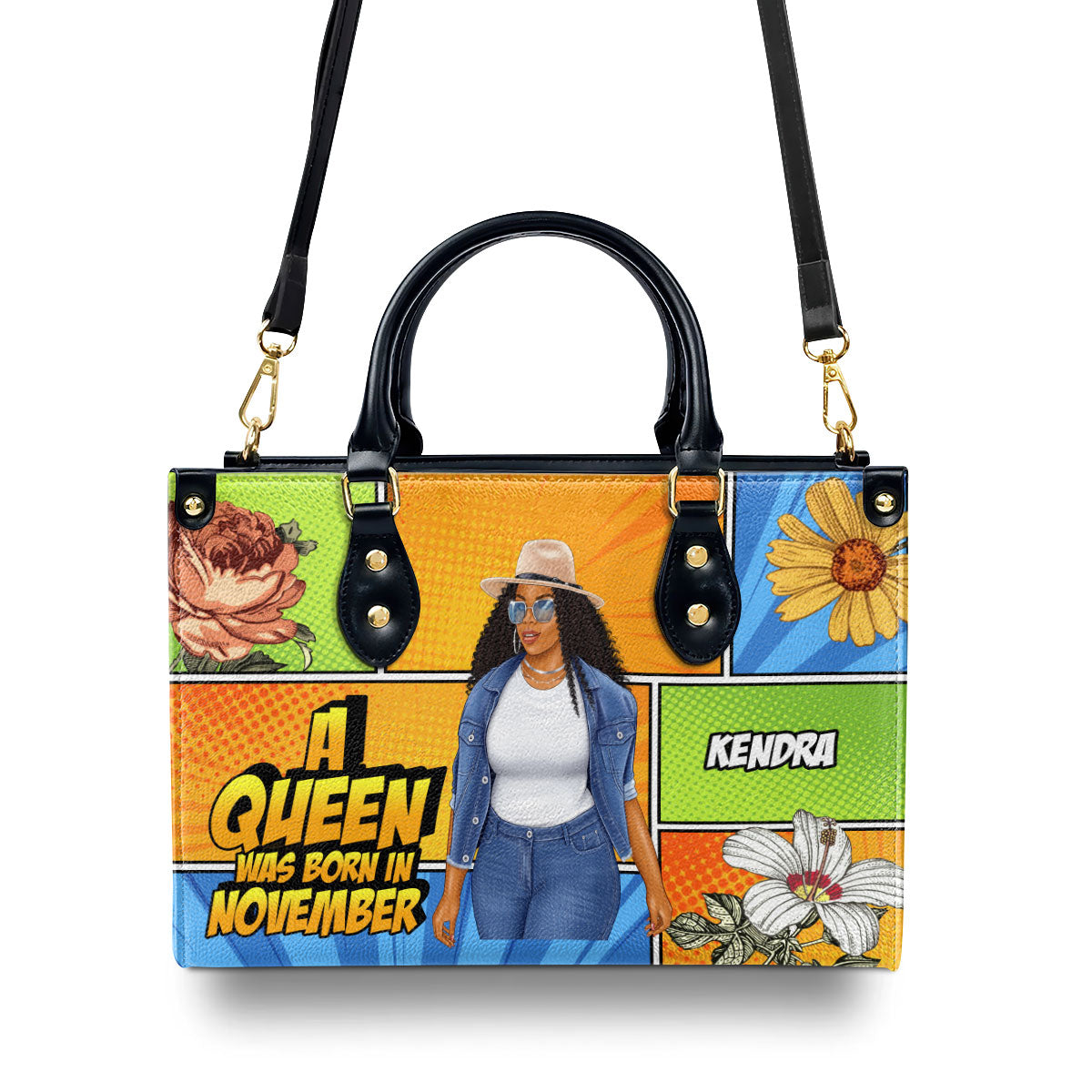 A Queen Was Born - Personalized Leather Handbag STB218