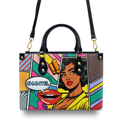 Popart Style - Personalized Leather Handbag SBLHBPHA784M