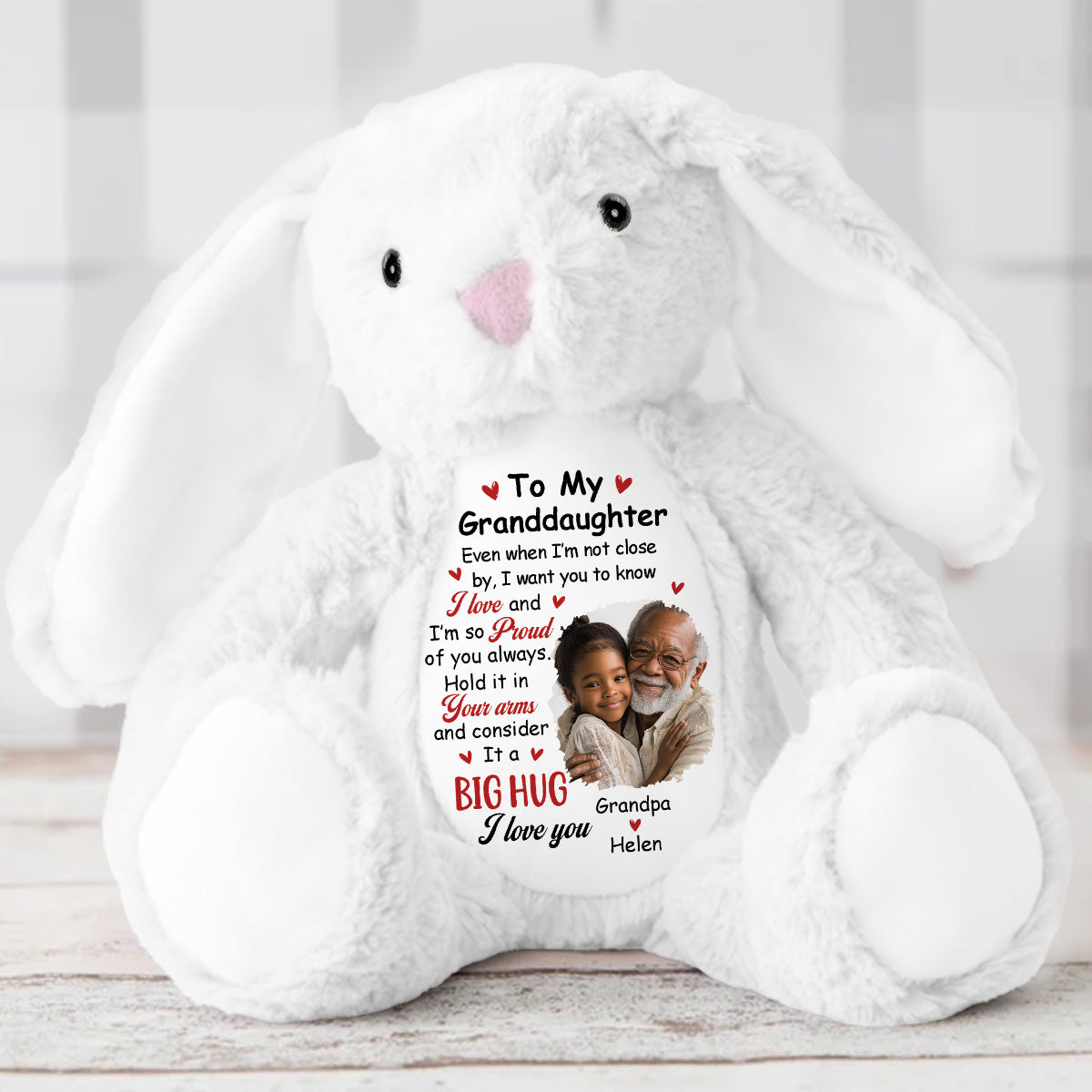 I Am So Proud Of You - Personalized Stuffed Bunny