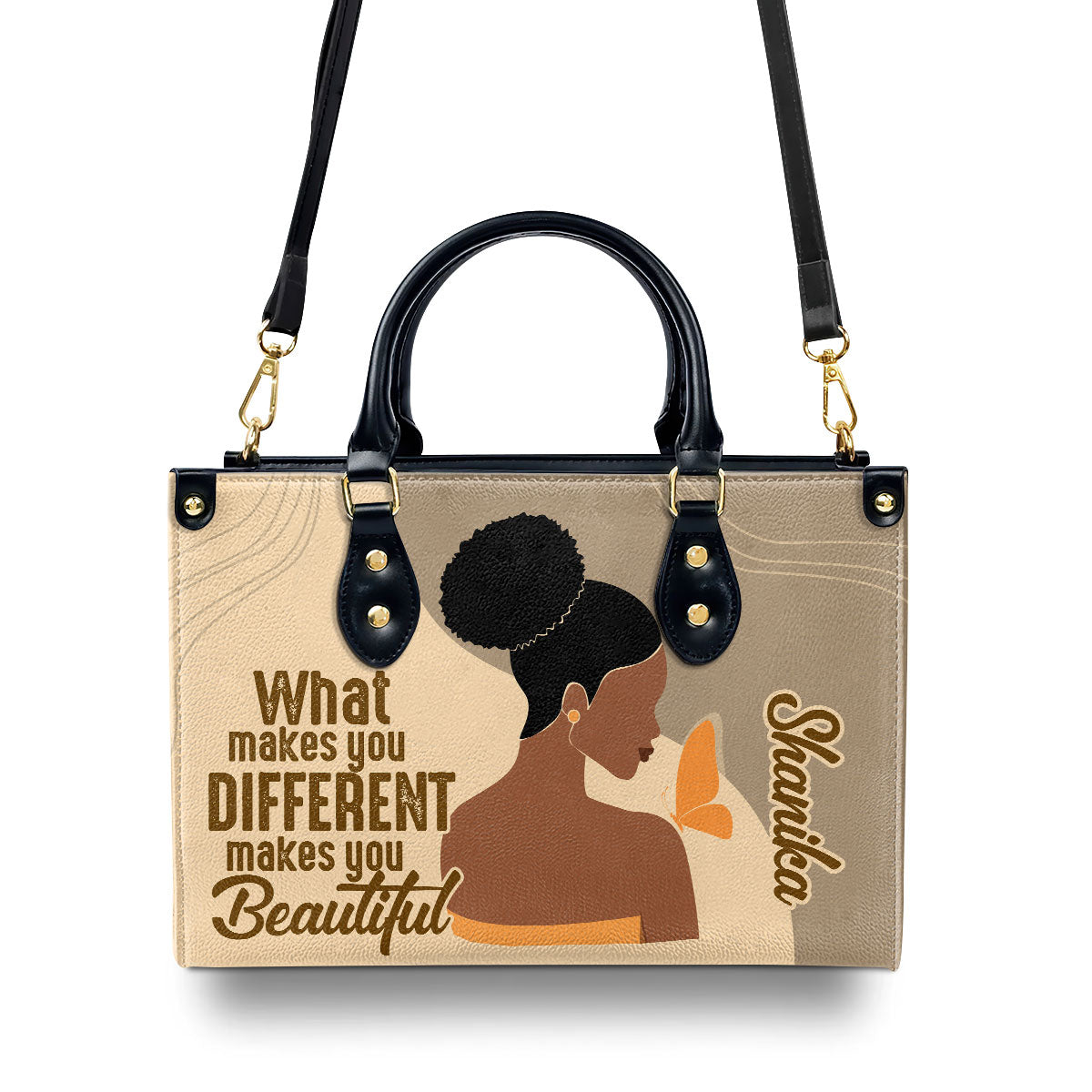 What Makes You Different Makes You Beautiful - Personalized Leather Hand Bag STB106