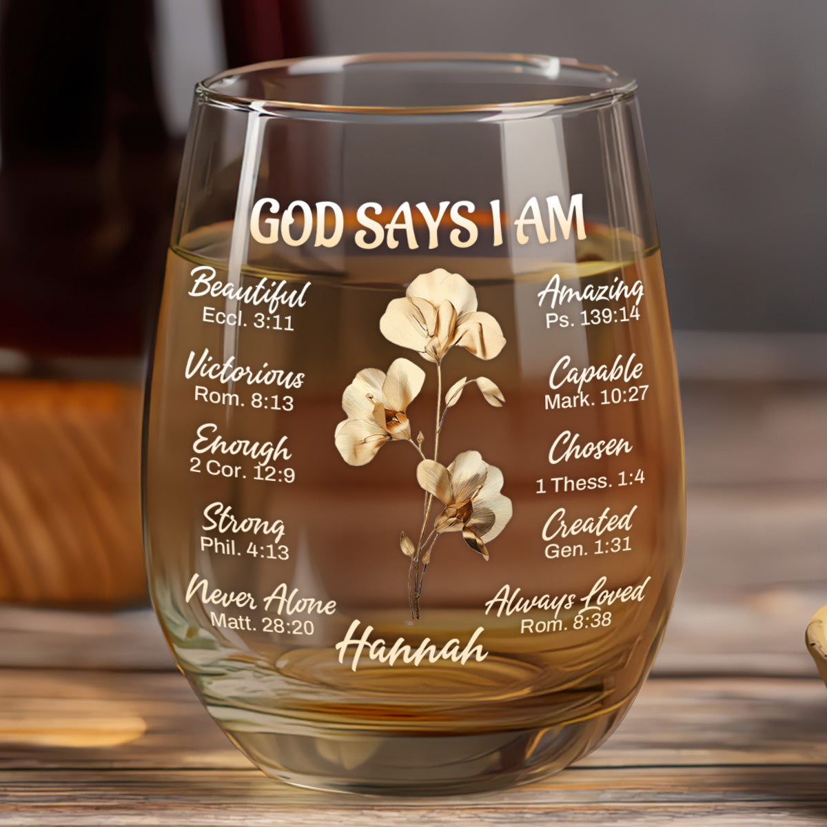 God Says You Are - Personalized Stemless Wine Glass