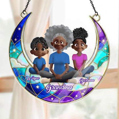 Grandma Mom Moon Love - Personalized Acrylic Suncatcher