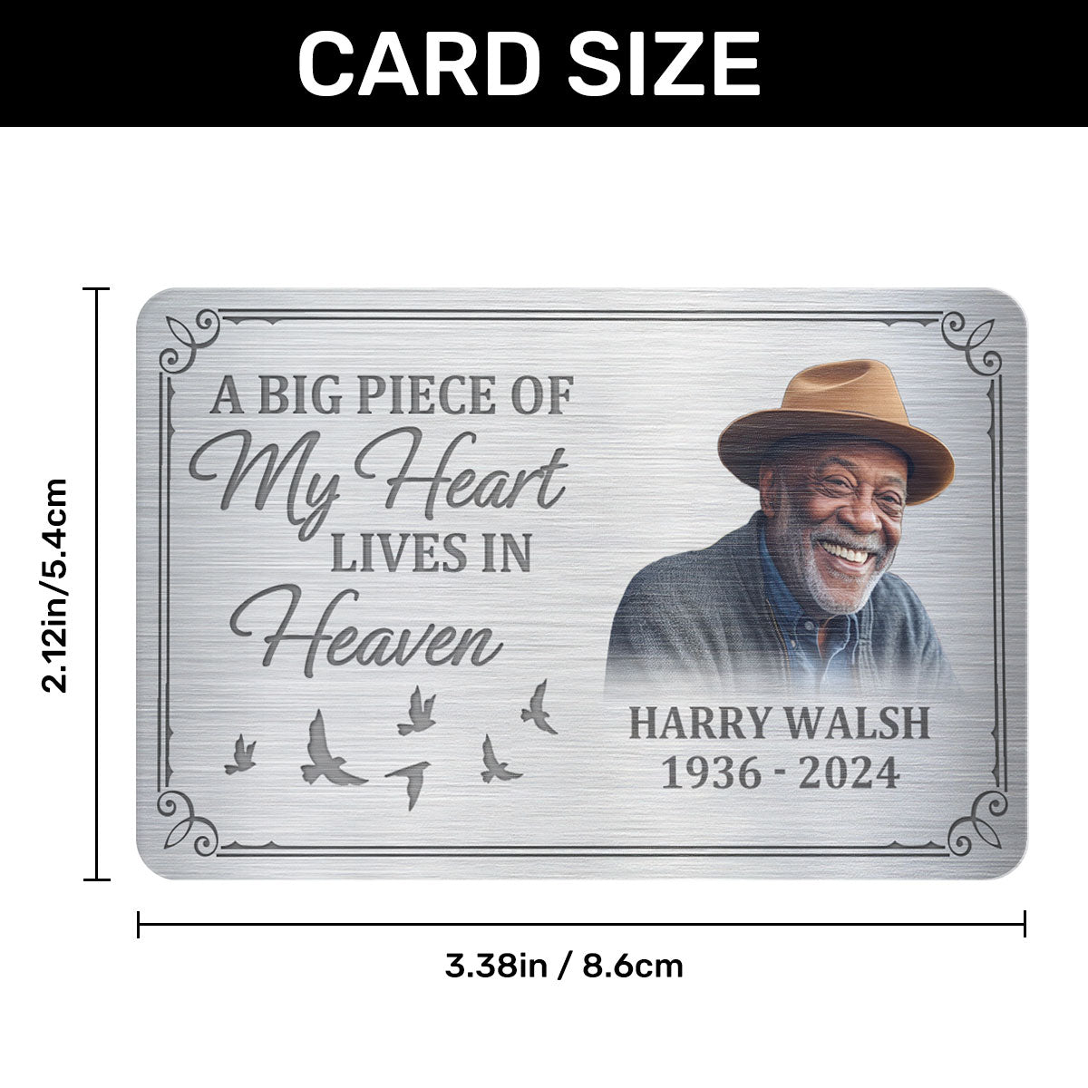 I Will Carry You With Me Until I See You Again - Personalized Aluminum Wallet Card