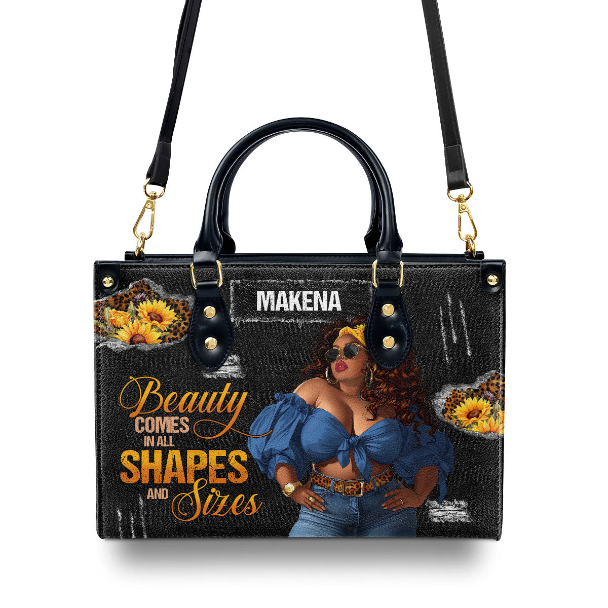 Beauty Comes In All Shapes And Sizes - Personalized Leather Handbag SBLHBLM825M