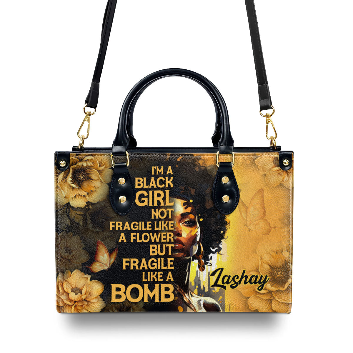 Fragile Like A Bomb - Personalized Leather Hand Bag STB84