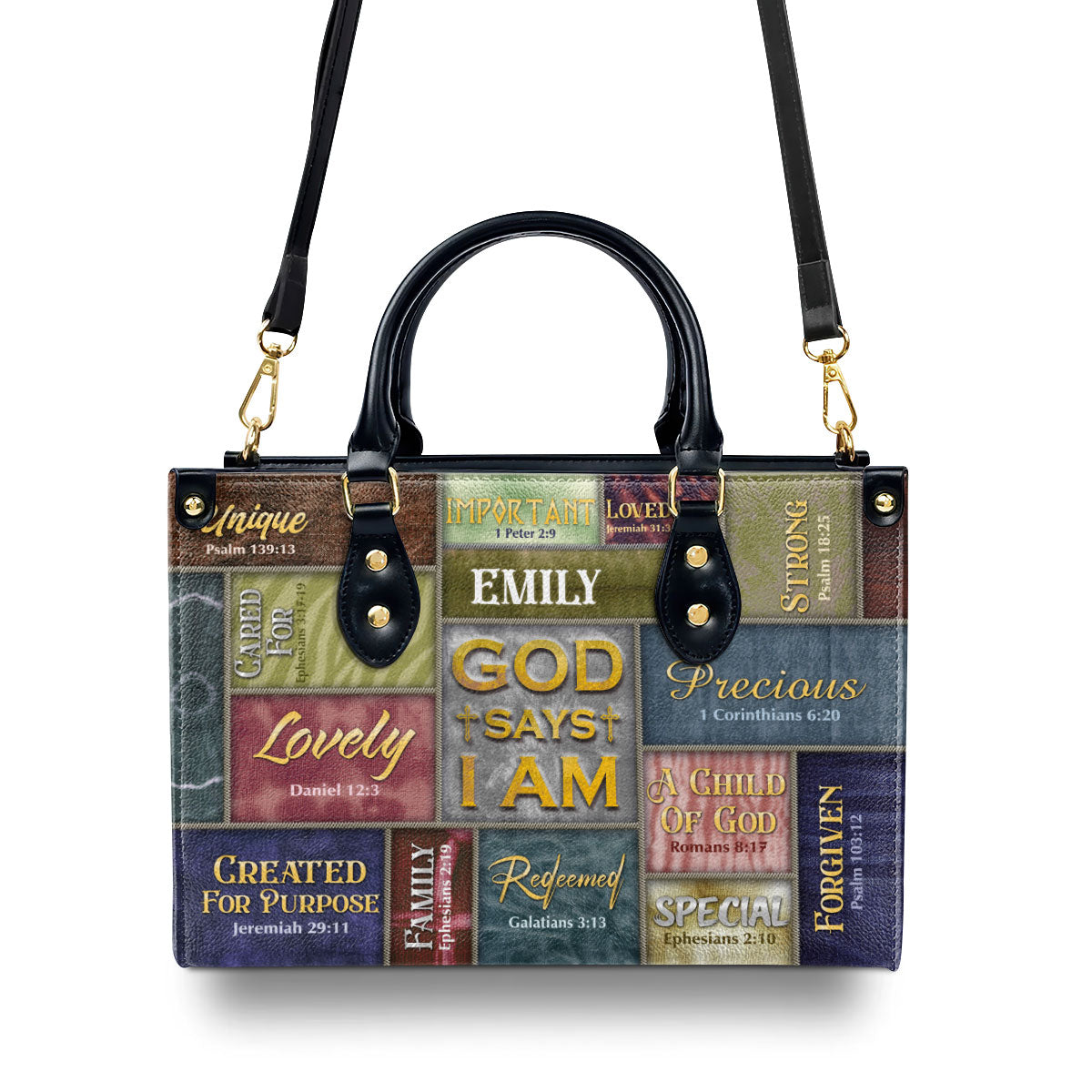 God Says I Am - Personalized Leather Handbag SBLHBPHA773M