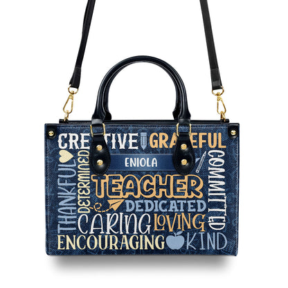 Teacher - Personalized Leather Handbag SBLHBLM1787D